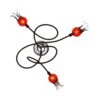 Serien.lighting Poppy Decke, 3fl Schwarz/rubinrot -Lampen Welt 10001129
