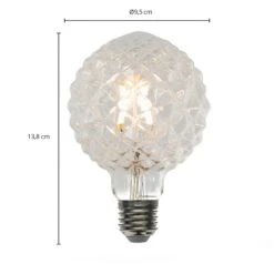 Lucande E27 3,8W LED-Lampe G95, 2700K, Struktur, Klar -Lampen Welt 10001592 5