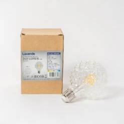 Lucande E27 3,8W LED-Lampe G95, 2700K, Struktur, Klar -Lampen Welt 10001592 6