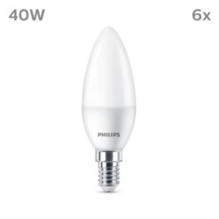 Philips LED-Kerze E14 4,9W 470m 2.700K Matt 6er -Lampen Welt 10004539 1