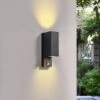 Prios Tetje Außenwandleuchte Schwarz Eckig Sensor -Lampen Welt 10004870