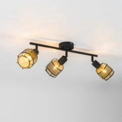 Lindby Eudoria Decken-Spot 3-flammig Schwarz/gold 12 Lindby Eudoria Decken-Spot 3-flammig Schwarz/gold -Lampen Welt 10010407 4