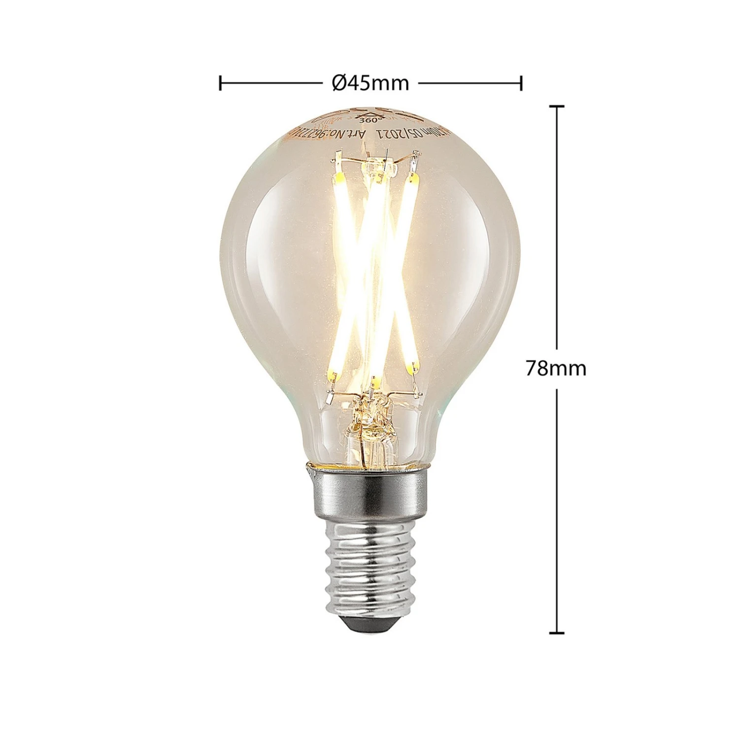 LED-Filamentlampe E14 4W 2700K Tropfen Dimmbar 5er 3 LED-Filamentlampe E14 4W 2700K Tropfen Dimmbar 5er – Bild 3