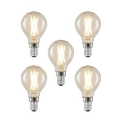 LED-Filamentlampe E14 4W 2700K Tropfen Dimmbar 5er