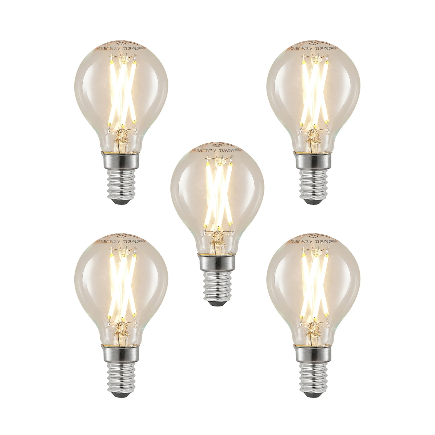 LED-Filamentlampe E14 4W 2700K Tropfen Dimmbar 5er 1 LED-Filamentlampe E14 4W 2700K Tropfen Dimmbar 5er
