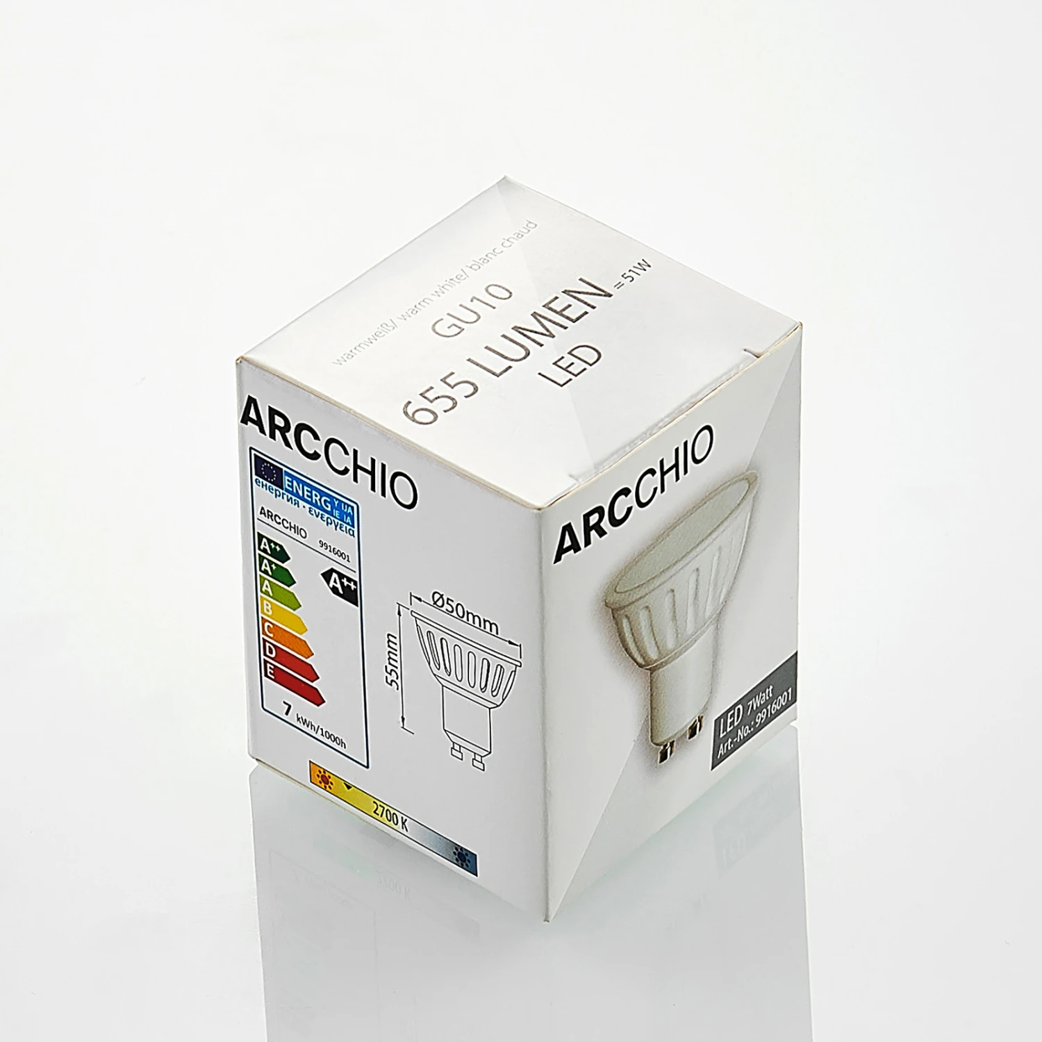 Arcchio LED-Reflektor GU10 100° 7W 2.700K 3er-Set 9 Arcchio LED-Reflektor GU10 100° 7W 2.700K 3er-Set – Bild 9