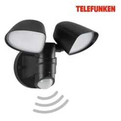 LED-Sensor-Außenwandstrahler Bilbao 2-flg. Schwarz 9 LED-Sensor-Außenwandstrahler Bilbao 2-flg. Schwarz -Lampen Welt 10013735 2