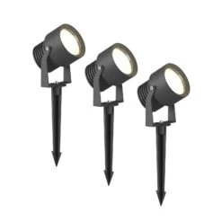 Lucande LED-Außenstrahler Irina In Dunkelgrau, 3er-Set