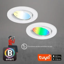 LED-Einbauleuchte Fit Move S, CCT RGB 3er, Weiß -Lampen Welt 10014558 7