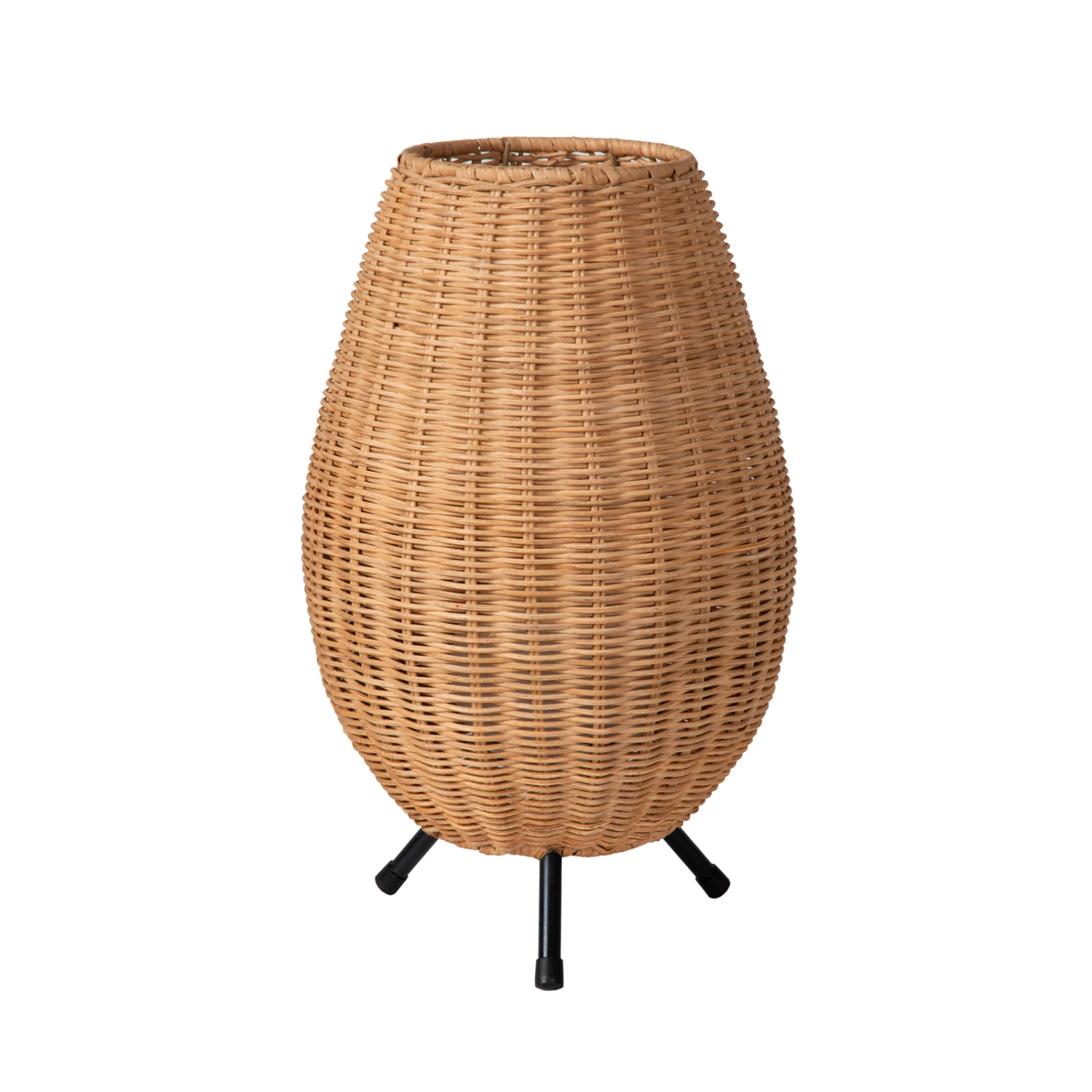 Tischleuchte Colin Aus Rattan, Ø22cm Natur/schwarz 2 Tischleuchte Colin Aus Rattan, Ø22cm Natur/schwarz – Bild 2