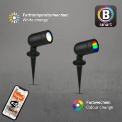 LED-Erdspießstrahler Tuni, TUYA WLAN, CCT, RGB -Lampen Welt 10015599 4