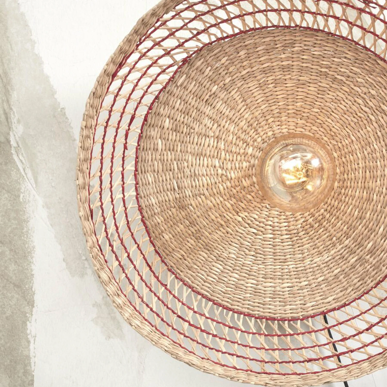 GOOD & MOJO Pantanal Wandleuchte, Natur/rot 5 GOOD & MOJO Pantanal Wandleuchte, Natur/rot – Bild 5