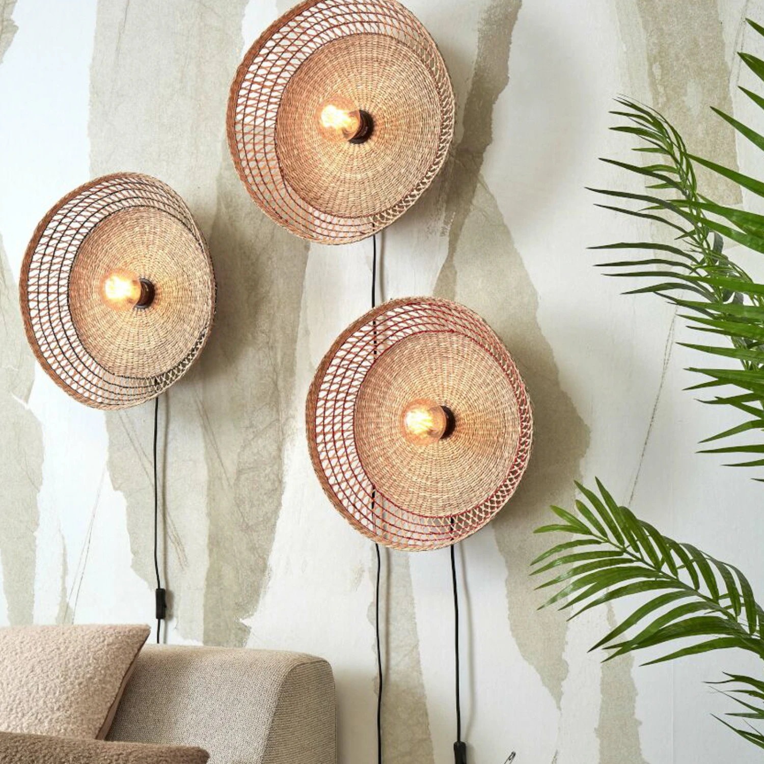 GOOD & MOJO Pantanal Wandleuchte, Natur/rot 8 GOOD & MOJO Pantanal Wandleuchte, Natur/rot – Bild 8