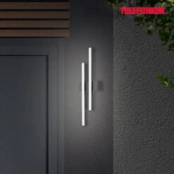 LED-Außenwandleuchte Graz Direkt 2-flammig Schwarz