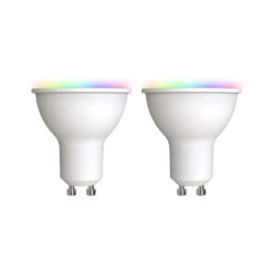 Prios LED-GU10 Plastik 4,7W RGBW WLAN Opal 2er-Set