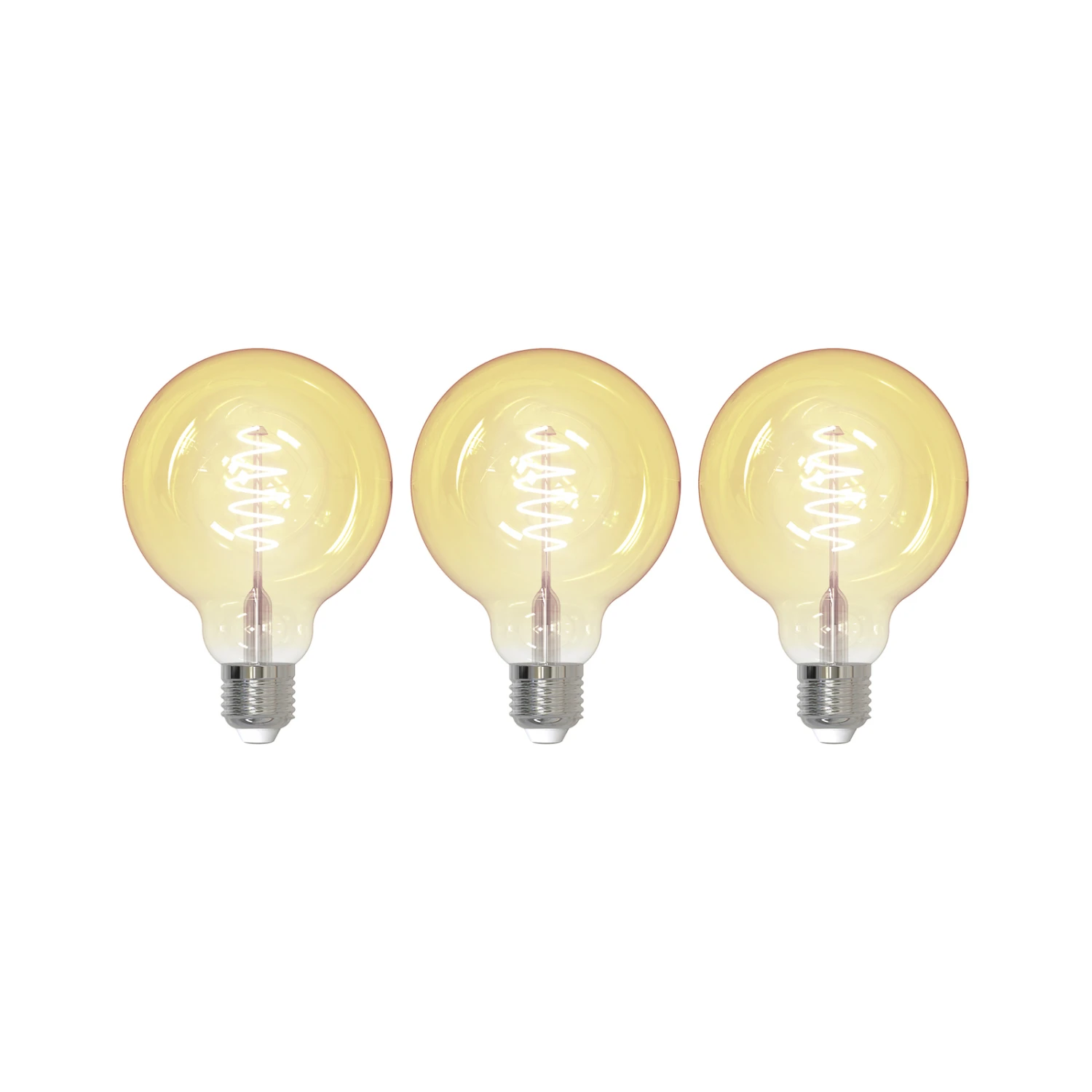 Prios LED-Globe E27 G95 4,9W WLAN Klar Amber, 3er 1 Prios LED-Globe E27 G95 4,9W WLAN Klar Amber, 3er