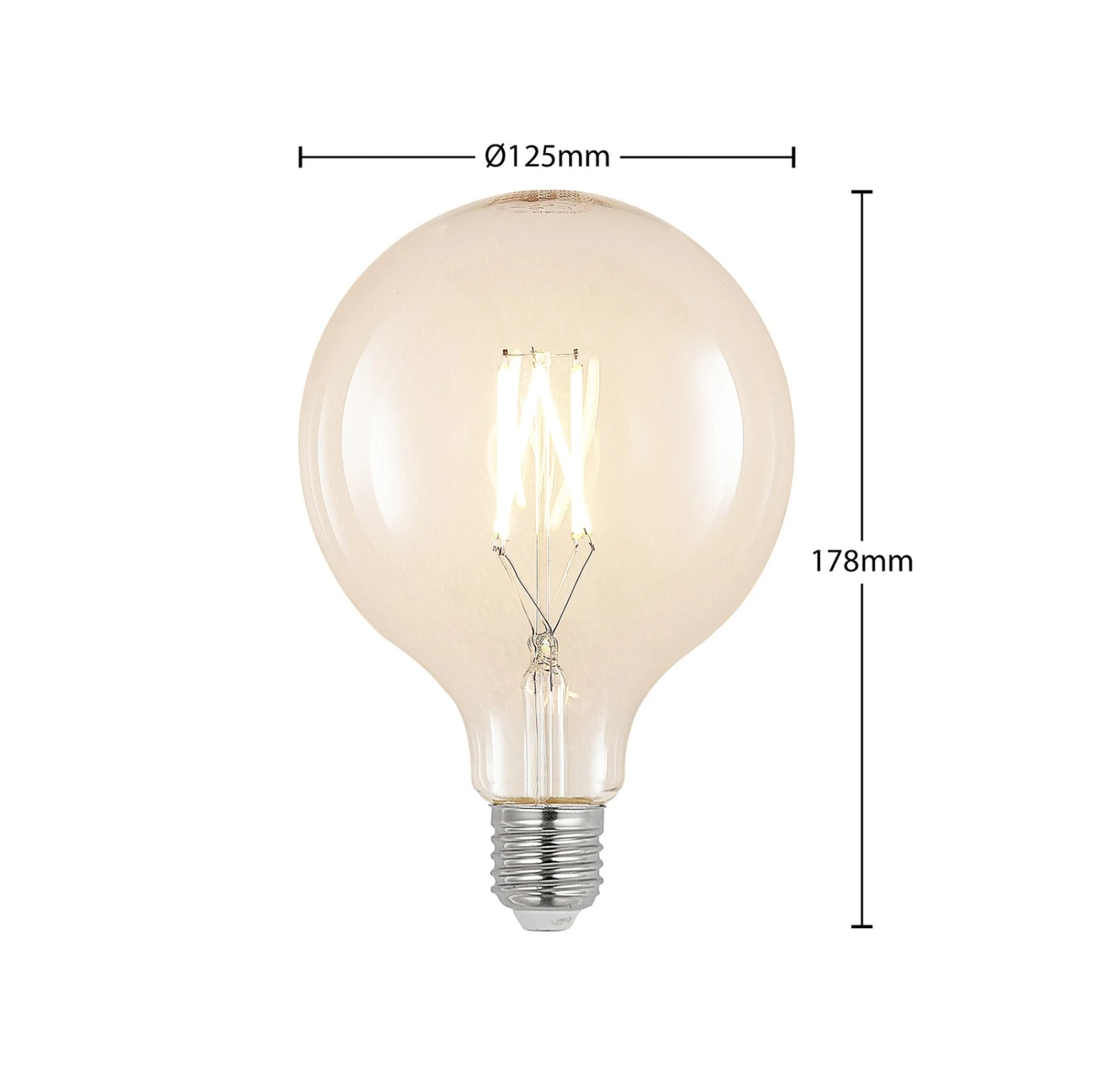 LED-Filament E27 8W 2.700K G125 Globe Klar 2er-Set 3 LED-Filament E27 8W 2.700K G125 Globe Klar 2er-Set – Bild 3