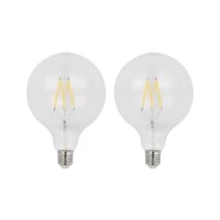 LED-Filament E27 8W 2.700K G125 Globe Klar 2er-Set
