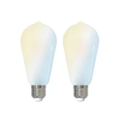 Prios LED-E27-Leuchtmittel ST64 7W WLAN Matt 2er