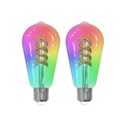Prios LED-Filament E27 ST64 4W RGB WLAN Klar 2er