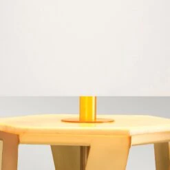 Textil-Tischleuchte Apollo Messing/weiß -Lampen Welt 10018632 2