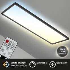 LED-Panel Slim Schwarz Ultraflach CCT, 59x20cm -Lampen Welt 10019070 5