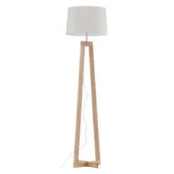 Stehleuchte Sacha LS Aus Holz Und Textil, Weiß -Lampen Welt 1065086 3