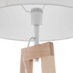 Stehleuchte Sacha LS Aus Holz Und Textil, Weiß -Lampen Welt 1065086 7