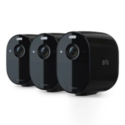 Arlo Essential Außenkamera, 3er Set, Schwarz