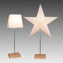 Dekoleuchte Combi Pack - Stern U. Schirm-Fuß Braun -Lampen Welt 1522503 3