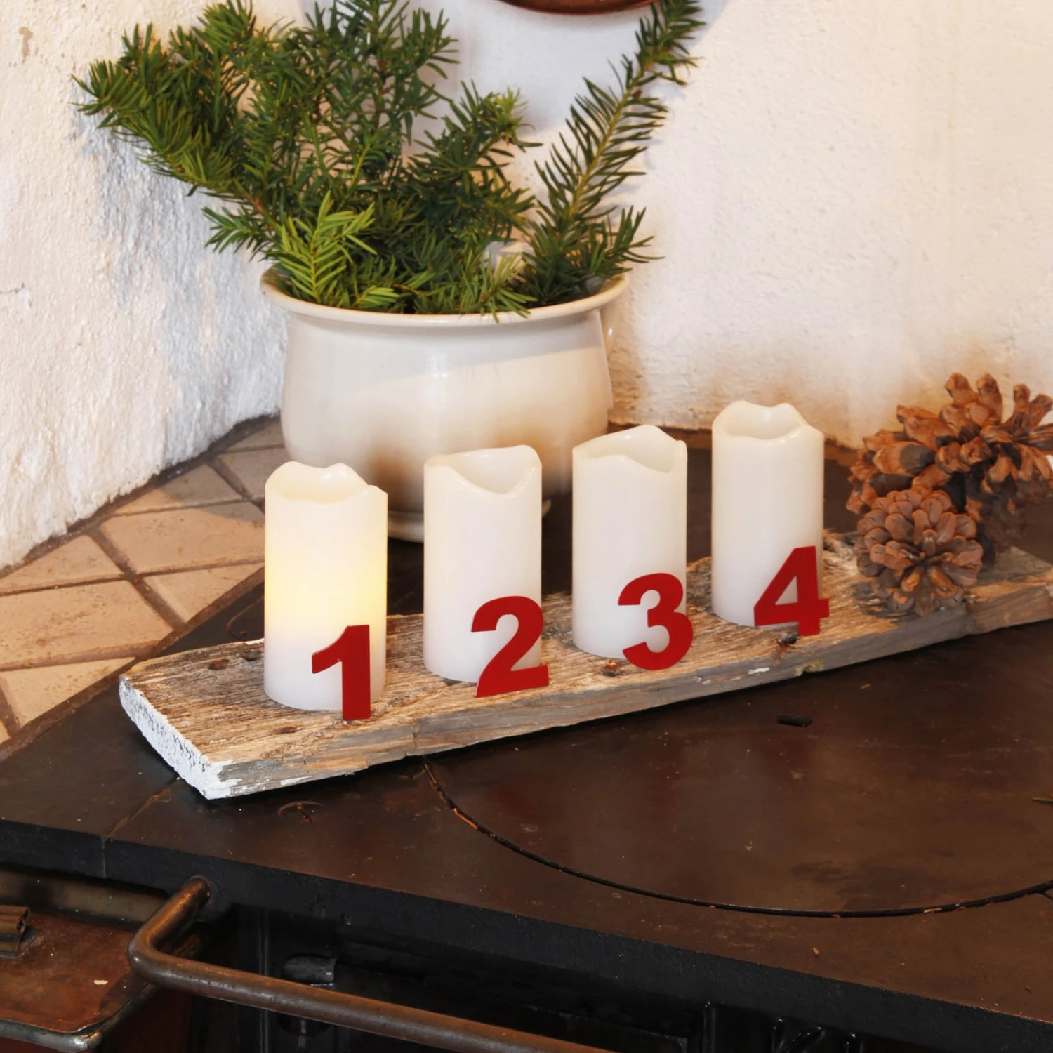 4-er Set - Candle LED-Kerzen M. Fernbedienung Weiß 2 4-er Set - Candle LED-Kerzen M. Fernbedienung Weiß – Bild 2