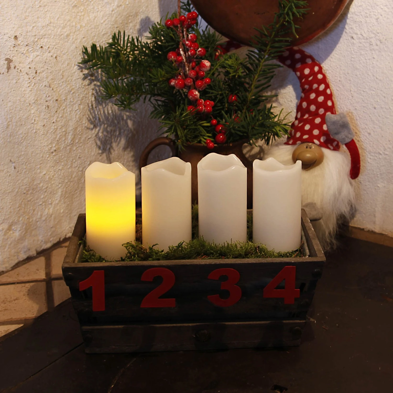 4-er Set - Candle LED-Kerzen M. Fernbedienung Weiß 3 4-er Set - Candle LED-Kerzen M. Fernbedienung Weiß – Bild 3