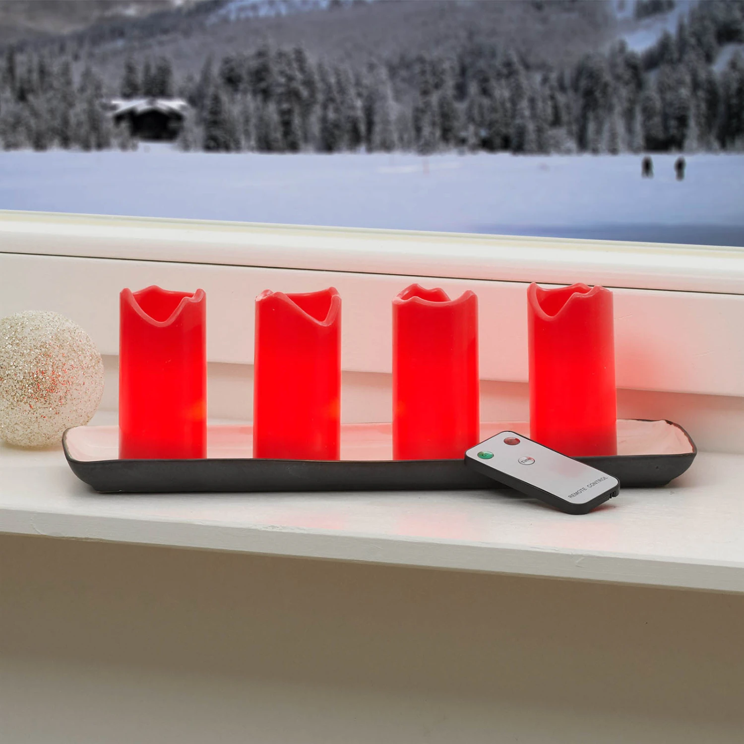 4-er Set - Candle LED-Kerzen M. Fernbedienung Rot 1 4-er Set - Candle LED-Kerzen M. Fernbedienung Rot