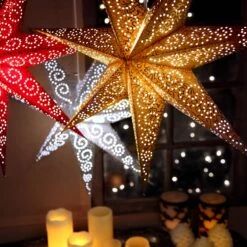 Roter Papierstern Antique 10 Roter Papierstern Antique -Lampen Welt 1522601 2