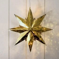 Goldfarbener Metallstern Mini -Lampen Welt 1523231 4