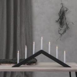 Kerzenleuchter Arrow, Flach, 7flammig, Schwarz -Lampen Welt 1523726 2