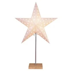 Standstern Leo Mit Sternenmuster, Weiß/eiche -Lampen Welt 1523743 2
