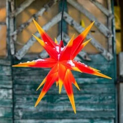 Stern Ganesha 18-zackig Für Außen In Rot-Gelb