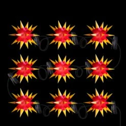 Zweifarbige LED-Lichterkette M. 9 Sternen Gelb-rot -Lampen Welt 2506128 3