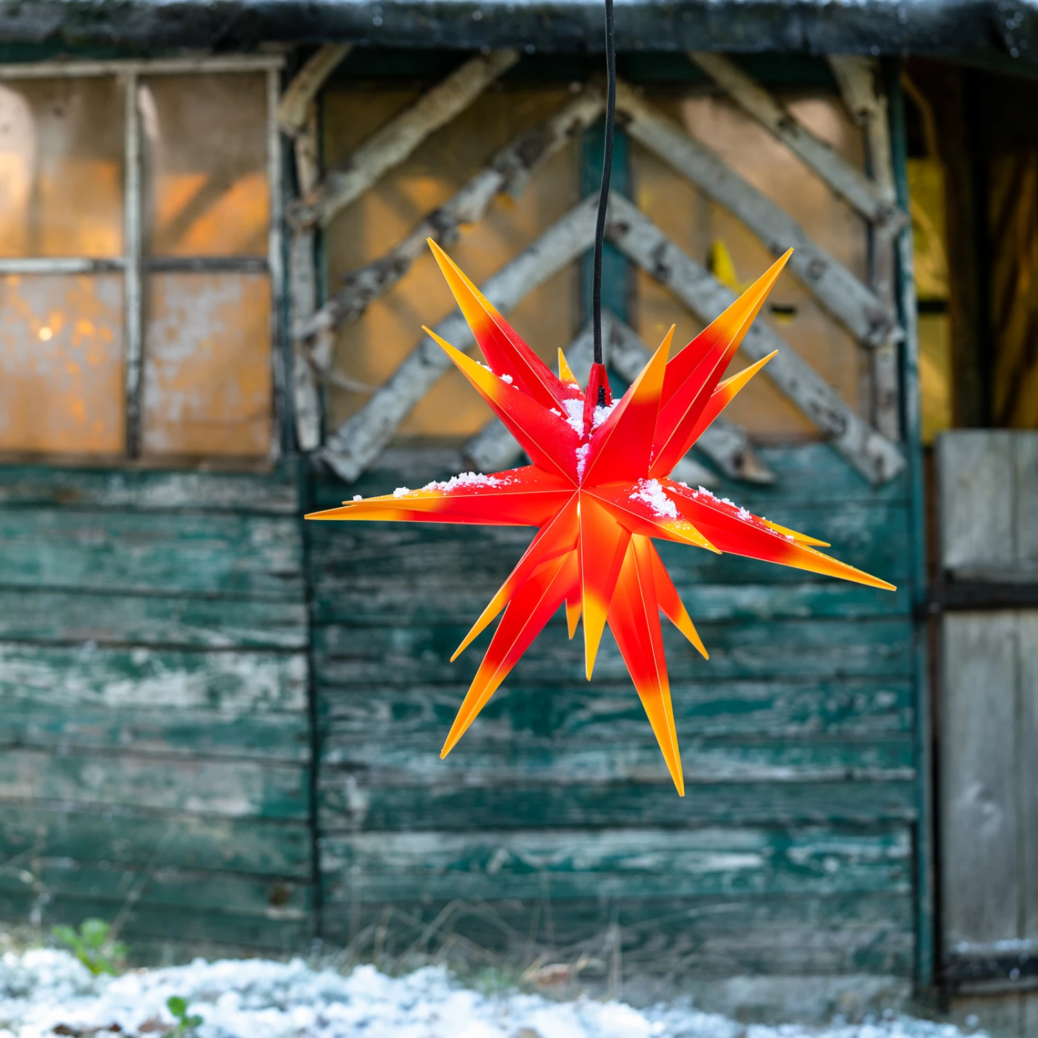Deko-Stern Für Außen, 18-Zacker, Ø 40 Cm Rot/gelb 2 Deko-Stern Für Außen, 18-Zacker, Ø 40 Cm Rot/gelb – Bild 2