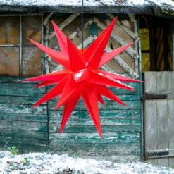 Deko-Stern XXL Außen, 18-Zacker, Ø 80 Cm Rot -Lampen Welt 2506138 3