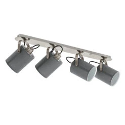 EGLO Deckenlampe Villabate Mit 4 Textilschirmen In Grau -Lampen Welt 3032415 2