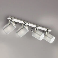 EGLO Deckenlampe Villabate Mit 4 Textilschirmen In Grau