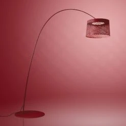 Foscarini Twiggy Grid LED-Bogenleuchte, Karminrot