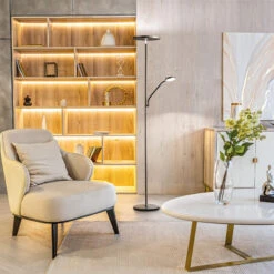 LED-Stehleuchte Fabi Mit Leselampe, Schwarz Matt -Lampen Welt 3570058 5