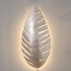 Wandleuchte Pietro In Blattform, Silber