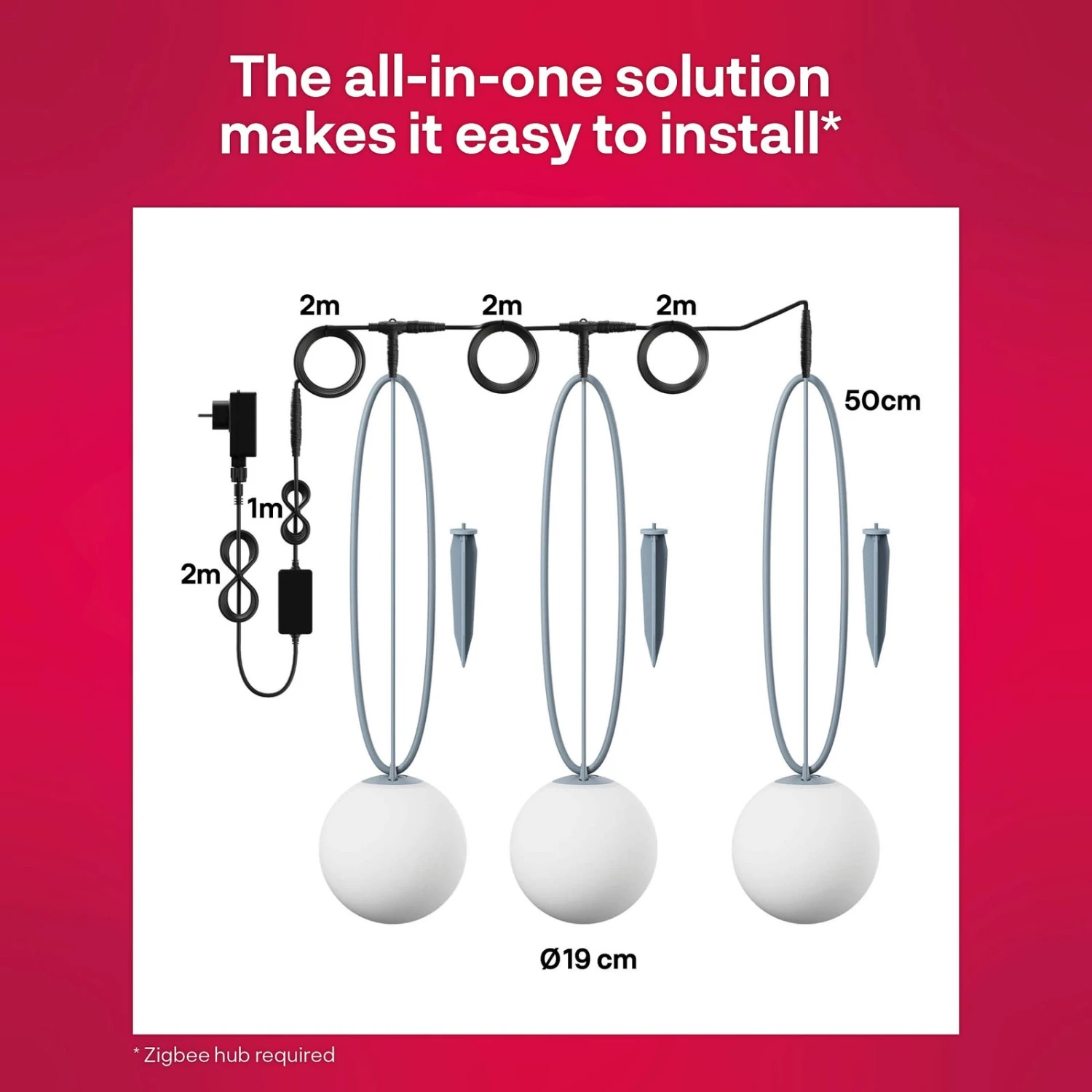 Innr Smart Outdoor Globe Colour LED-Kugel, 3er-Set 5 Innr Smart Outdoor Globe Colour LED-Kugel, 3er-Set – Bild 5