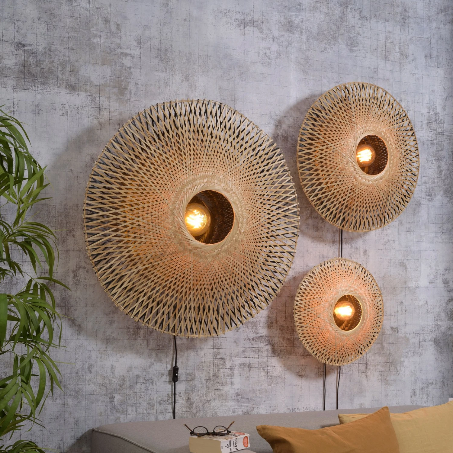 GOOD & MOJO Kalimantan Wand, Natur/schwarz, Ø 44cm 4 GOOD & MOJO Kalimantan Wand, Natur/schwarz, Ø 44cm – Bild 4