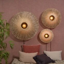 GOOD & MOJO Kalimantan Wand, Natur/schwarz, Ø 44cm 14 GOOD & MOJO Kalimantan Wand, Natur/schwarz, Ø 44cm -Lampen Welt 5046057 5