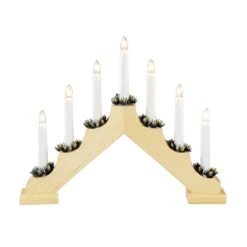 Heller Holz-Kerzenleuchter 7-flg. -Lampen Welt 5524444 3